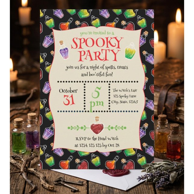 Cartes d'invitation pour bouteilles de potion effr (Créateur téléchargé)