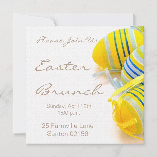 Cartes d'invitation pour brunch de Pâques 5,25" x  (Devant)