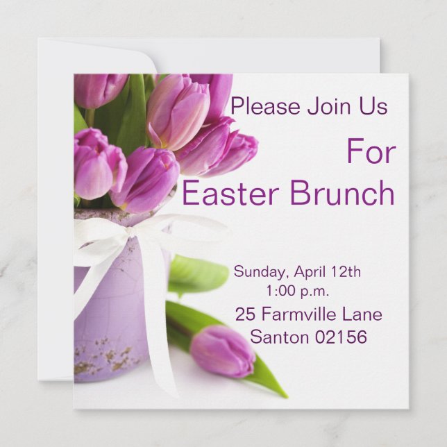 Cartes d'invitation pour brunch de Pâques 5,25" x  (Devant)