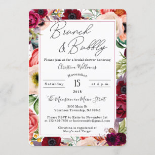 Cartes d'invitation pour Brunch et Bulles Bohème p