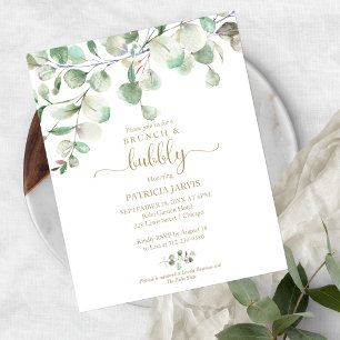 Cartes d'invitation pour brunch et bulles dans la 