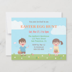 Cartes d'invitation pour chasse aux œufs de Pâques