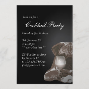Cartes d'invitation pour cocktail de Mr Pug & vin 