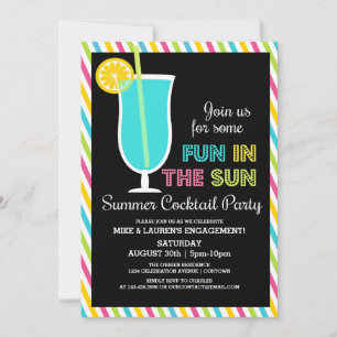 Cartes d'invitation pour cocktail en été