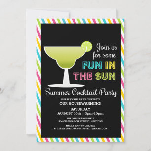 Cartes d'invitation pour cocktail en été