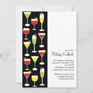 Cartes d'invitation pour cocktails de fêtes