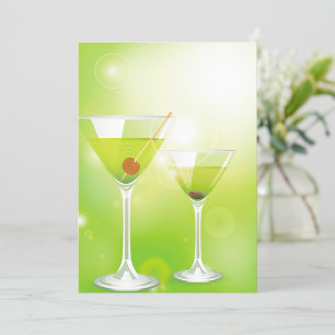 Cartes d'invitation pour cocktails Martini
