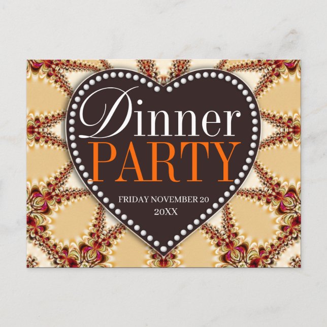 Cartes d'invitation pour dîner de fête décor organ (Devant)