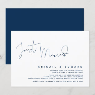 Cartes d'invitation pour dîner de mariage en fuite