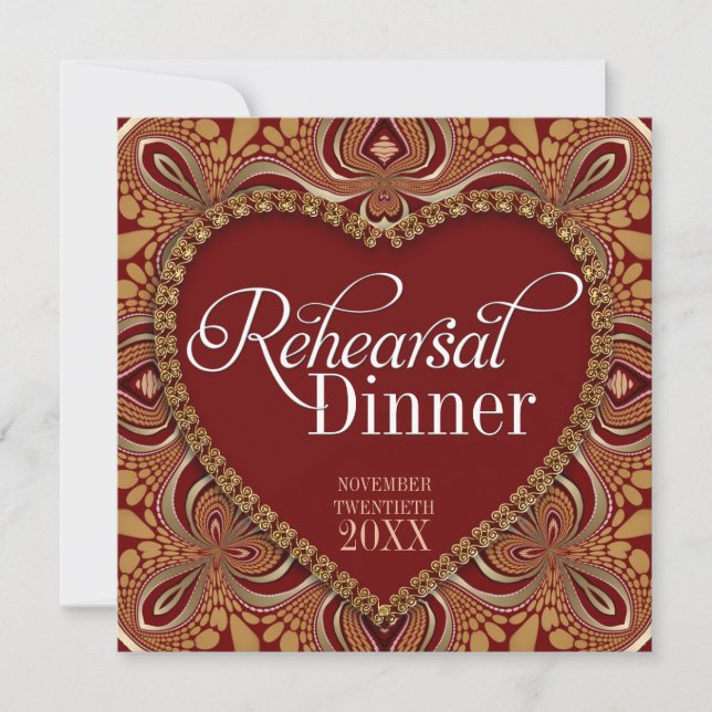 Cartes d'invitation pour dîner de répétition bohèm (Devant)
