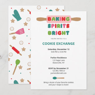 Cartes d'invitation pour échange de biscuits de No