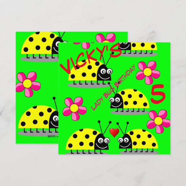 cartes d'invitation pour enfants (Devant / Derrière)