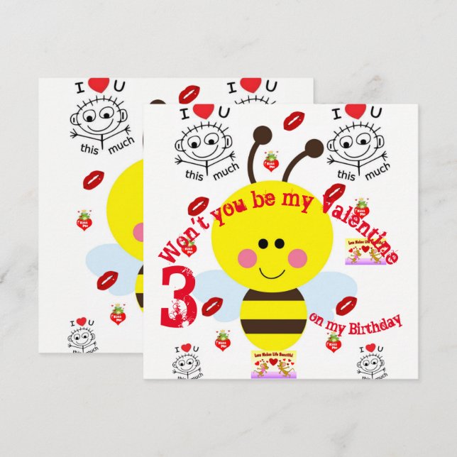 cartes d'invitation pour enfants (Devant / Derrière)
