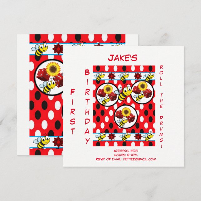 cartes d'invitation pour enfants (Devant / Derrière)