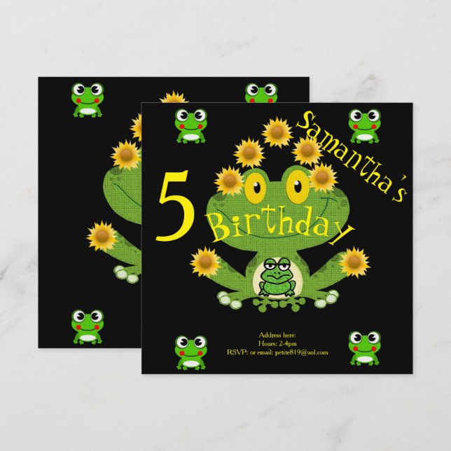 cartes d'invitation pour enfants (Devant / Derrière)