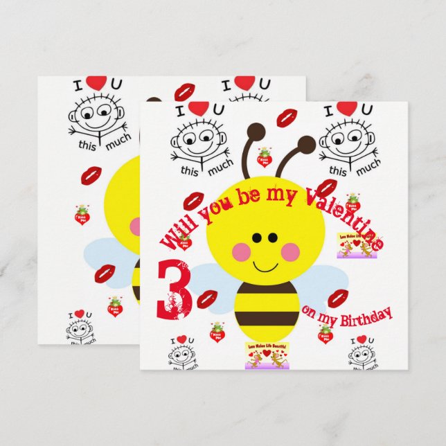 cartes d'invitation pour enfants (Devant / Derrière)