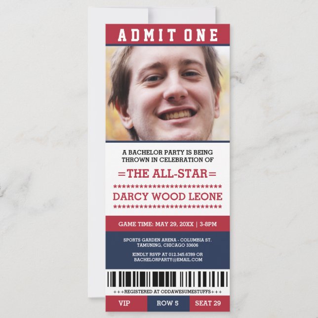 Cartes d'invitation pour enterrement de vie de gar (Devant)