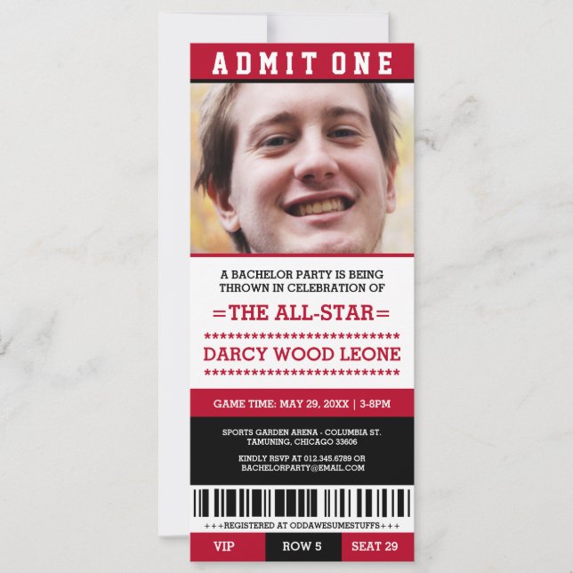 Cartes d'invitation pour enterrement de vie de gar (Devant)