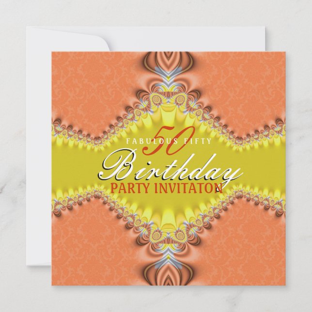 Cartes d'invitation pour fête d'anniversaire 50 an (Devant)