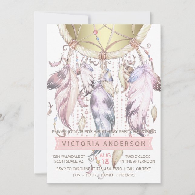 Cartes d'invitation pour fête d'anniversaire attra (Devant)