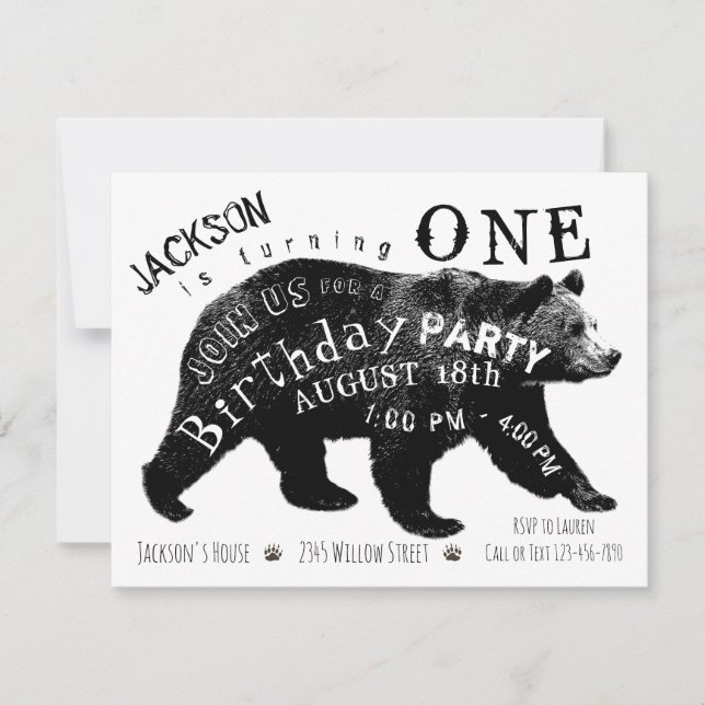 Cartes d'invitation pour fête d'anniversaire avec  (Devant)
