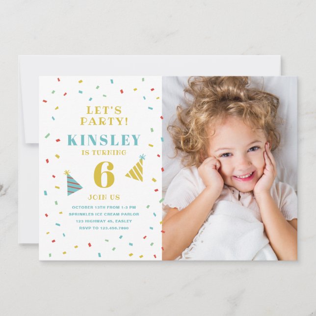 Cartes d'invitation pour fête d'anniversaire avec  (Devant)