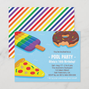 Cartes d'invitation pour fête d'anniversaire avec 