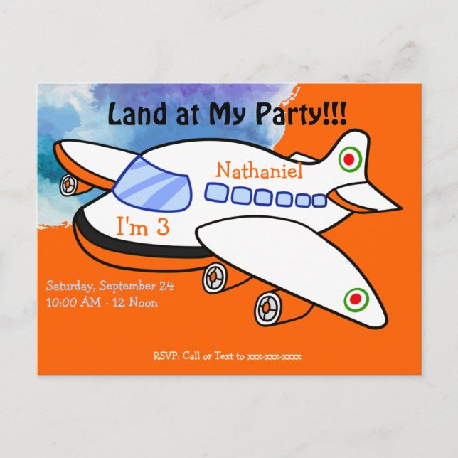 Cartes d'invitation pour fête d'anniversaire avec  (Devant)
