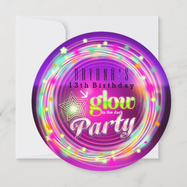 Cartes d'invitation pour fête d'anniversaire Cercl (Devant)
