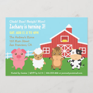 Cartes d'invitation pour fête d'anniversaire d'ani