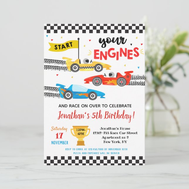 Cartes d'invitation pour fête d'anniversaire de c (Debout devant)