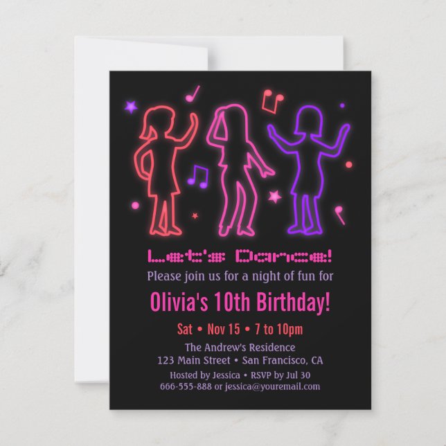 Cartes d'invitation pour fête d'anniversaire de da (Devant)