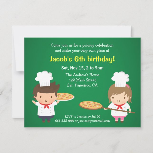 Cartes d'invitation pour fête d'anniversaire de en (Devant)