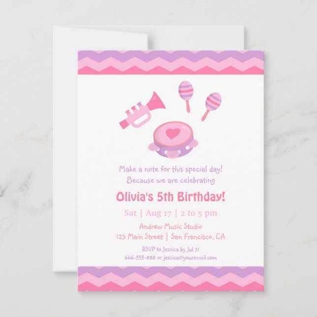 Cartes d'invitation pour fête d'anniversaire de fi (Devant)