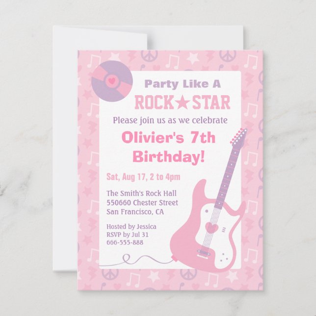 Cartes d'invitation pour fête d'anniversaire de fi (Devant)