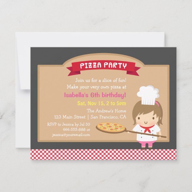 Cartes d'invitation pour fête d'anniversaire de fi (Devant)
