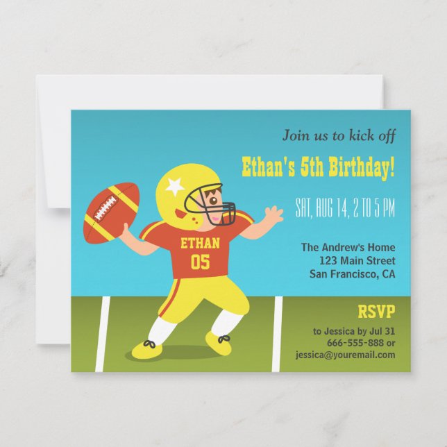 Cartes d'invitation pour fête d'anniversaire de fo (Devant)