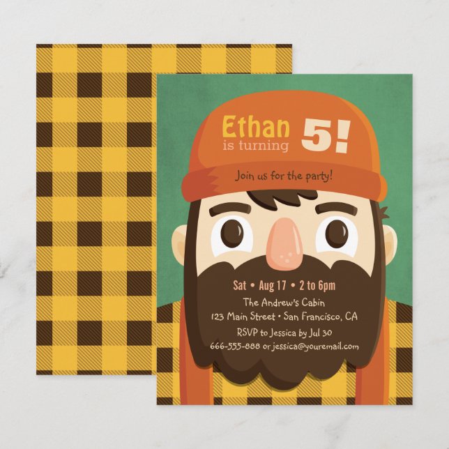 Cartes d'invitation pour fête d'anniversaire de ga (Devant / Derrière)