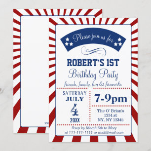 Cartes d'invitation pour fête d'anniversaire de la