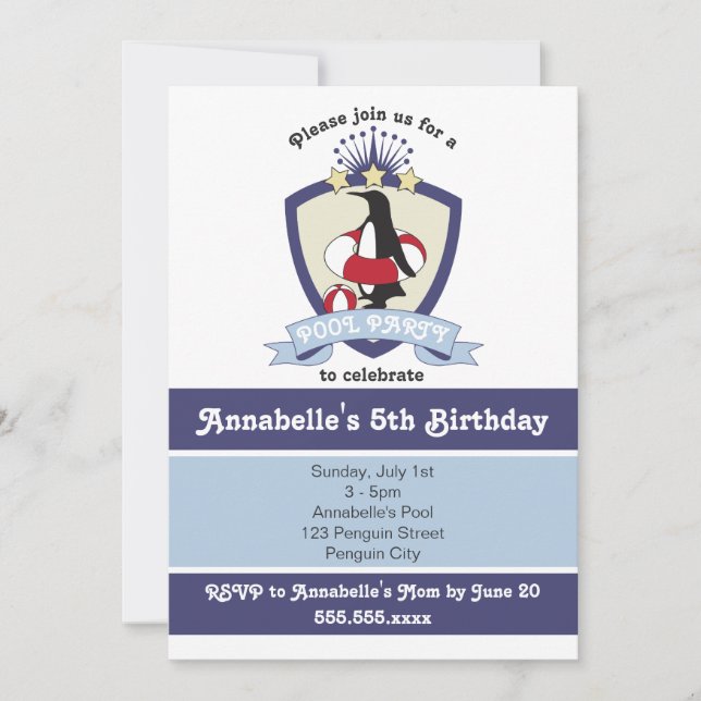 Cartes d'invitation pour fête d'anniversaire de pi (Devant)