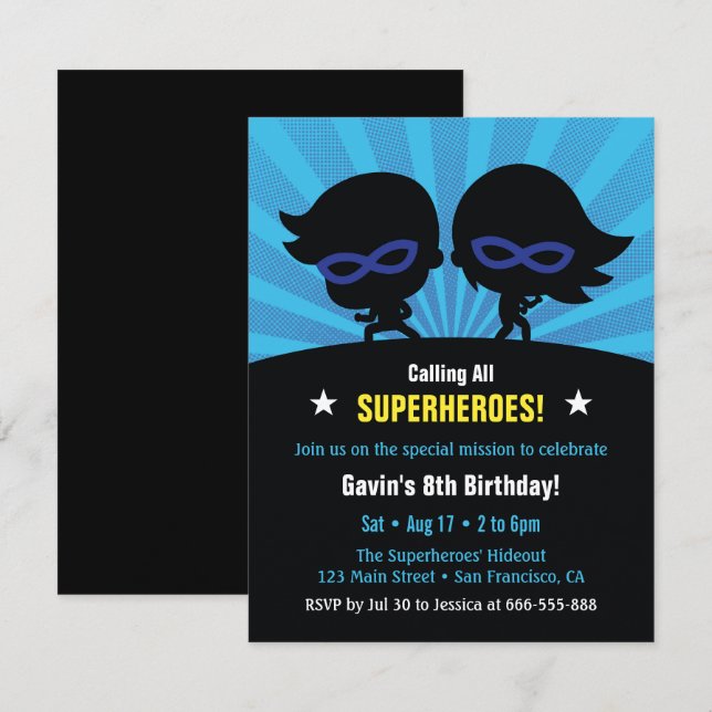 Cartes d'invitation pour fête d'anniversaire de su (Devant / Derrière)