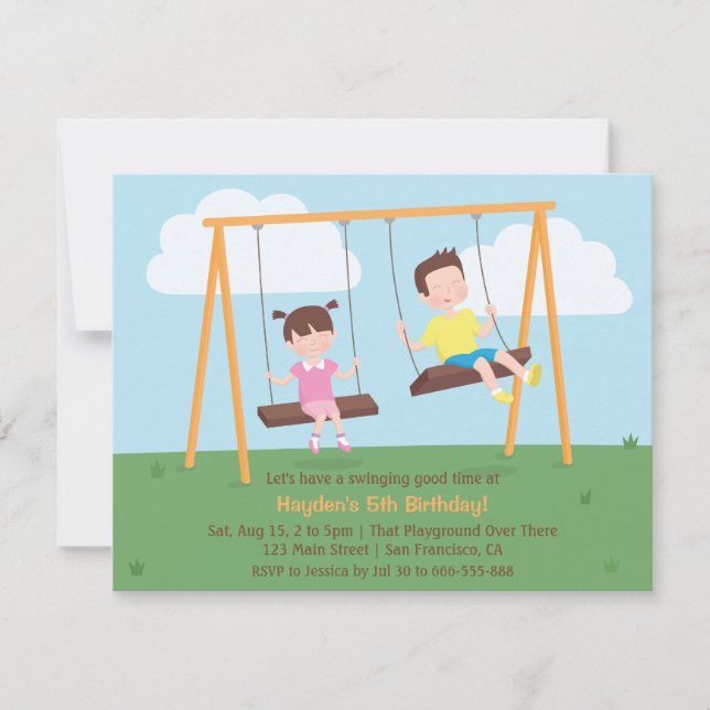 Cartes d'invitation pour fête d'anniversaire d'enf (Devant)