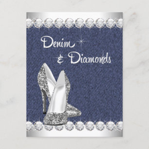 Cartes d'invitation pour fête d'anniversaire Denim