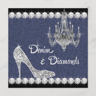 Cartes d'invitation pour fête d'anniversaire Denim