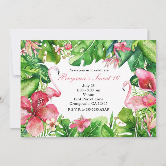 Cartes d'invitation pour fête d'anniversaire d'été (Devant)