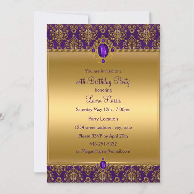 Cartes d'invitation pour fête d'anniversaire en Da (Devant)