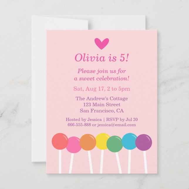 Cartes d'invitation pour fête d'anniversaire en fo (Devant)