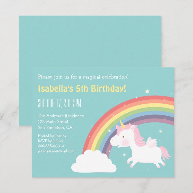 Cartes d'invitation pour fête d'anniversaire Licor (Devant / Derrière)