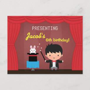 Cartes d'invitation pour fête d'anniversaire Magie