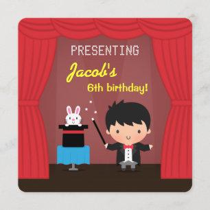 Cartes d'invitation pour fête d'anniversaire Magie